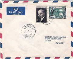 1960-Gabon Lettera Diretta In Francia Affrancata Con Due Commemorativi - Gabon (1960-...)