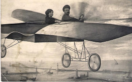 1920circa-cartolina Scritta "coppia Su Aereo In Volo! Sullo Sfondo La Lanterna D - Couples