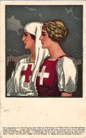 1923-Svizzera Cartolina Illustrata Edita A Cura Della Croce Rossa Leggera Piega  - Red Cross