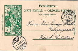 1900-Svizzera Cartolina Postale "Jubile De L'Union Postale Universelle" Viaggiat - Marcofilie