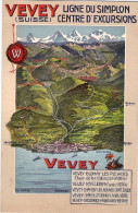 1911-Svizzera "Vevey Ligne Du Simplon Centre D'excursions" - Autres & Non Classés