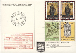 Vaticano-1992  Cartolina Illustrata Termine Attivita' Operativa G 91R Cachet Tre - Poste Aérienne