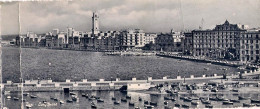 1956-cartolina Foto Panoramica "Bari Lungomare"piega Laterale, Affrancata L.10 I - Bari