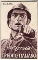 1920circa-cartolina Illustrata "sottoscrivete Al Prestito" Disegnatore Mauzan No - Patriotiques
