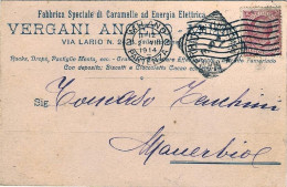 1914-cartolina Con Intestazione Pubblicitaria Ditta Vergani Di Milano Viaggiata - Milano (Mailand)