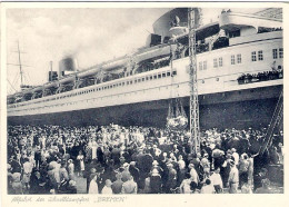 1952-Germania Cartolina Foto "Abfahrt Des Schnelldampfers Bremen" - Autres & Non Classés