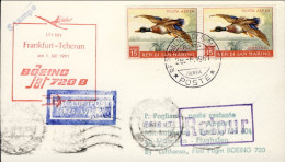 1961-San Marino Aerogramma Cartolina Per Beyrouth Con Bollo Della Lufthansa Volo - Airmail
