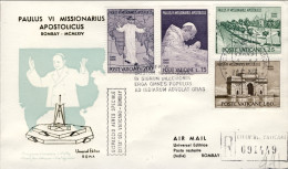 Vaticano-1964  Raccomandata Volo Speciale Del 2 Dicembre Roma Bombay Del 2 Dicem - Airmail