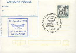 1983-cartolina Postale L.200 Castelli Con Annullo Commemorativo Del 25^ Annivers - Poste Aérienne
