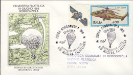 1983-dispaccio Aerostatico Per Lecco In Occasione Dell'ottava Mostra Filatelica  - Poste Aérienne