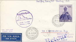 Vaticano-1969  I^volo Lufthansa Con Boeing 737 Amburgo Oslo Del 1 Aprile - Luchtpost