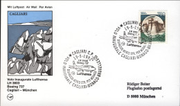 1992-cartolina Illustrata Lufthansa I^volo LH 3603 Cagliari Monaco Del19 Maggio - Luftpost