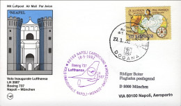 1992-San Marino Cartolina Illustrata Lufthansa I^volo LH 3587 Napoli Monaco Amst - Luftpost