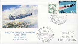 1991-Florentia 91 Per Il 50^ Anniversario I^volo Postale A Reazione,bollo Dell'a - Poste Aérienne
