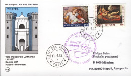 Vaticano-1992  Cartolina Illustrata Lufthansa I^volo LH 3587 Napoli Monaco Del 1 - Luftpost