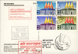 1990-San Marino Aerogramma Cartolina Illustrata Per International Stamp Exhibiti - Posta Aerea