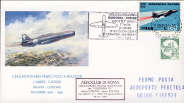 1991-Florentia 91 Per Il 50^ Anniversario I^volo Postale A Reazione,bollo Volo C - Poste Aérienne