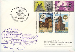 1991-San Marino Aerogramma Cartolina Commemorativa 40^ Anniversario Aviazione Le - Luftpost