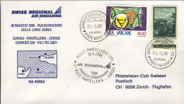 1998-Vaticano Aerogramma Della Swiss Regional Air Engiadina Dispaccio Straordina - Luftpost