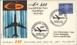 1960-Danimarca I^volo SAS Copenhagen Tokyo First Regular Polar Jet Flight Dell'1 - Poste Aérienne