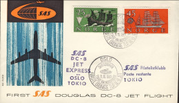 1960-Norvegia I^volo SAS Oslo Tokyo First Regular Polar Jet Flight Dell'11 Ottob - Lettres & Documents