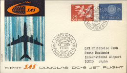 1960-Svezia I^volo SAS Stoccolma Tokyo First Regular Polar Jet Flight Dell'11 Ot - Briefe U. Dokumente