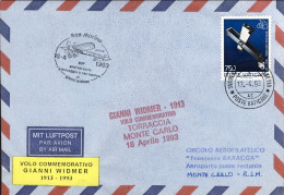 Vaticano-1993 Volo Commemorativo Gianni Widmer 80 Anniversario Atterraggio A San - Luchtpost