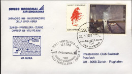 1998-San Marino Aerogramma Della Swiss Regional Air Engiadina Dispaccio Volo Str - Luftpost