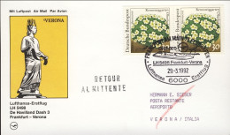 1992-Germania Lufthansa I^volo Boeing 737 Francoforte Verona - Covers & Documents