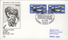 1992-Germania Lufthansa I^volo Boeing 737 Berlino Roma - Covers & Documents