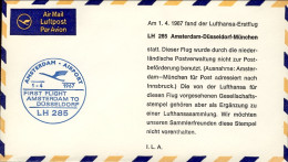 1967-Olanda I^volo Lufthansa LH 285 Amsterdam Dusseldorf Del 1 Aprile - Luftpost