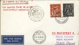 Vaticano-1968 Volo Speciale KLM Budapest Messico Del 14 Settembre - Luftpost