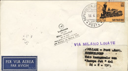 1965-San Marino Aerogramma I^volo Lufthansa Milano-Dusseldorf Del 24 Giugno,170  - Posta Aerea