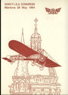 1994-cartolina Mantova Esposizione Di Aerofilatelia + Cachet 34 Congresso FISA - Luftpost