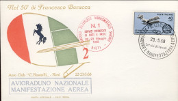1968-ufficiale 50^ Anniversario Sacrificio F. Baracca Per Avioraduno E Manifesta - Poste Aérienne