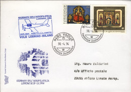 1994-Liechtenstein Giornate Dell'aerofilatelia Volo Lodrino Milano Con SIVEL SD2 - Air Post