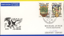 1995-della China Airlines I^volo B 747 Roma Dubai Del 18 Luglio - Covers & Documents