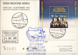 1995-San Marino Cartolina Open Day 3 Regione Aerea 37 Stormo Volo Speciale Con F - Luchtpost