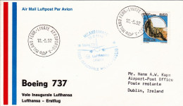 1992-I^volo Lufthansa Boeing 737 Milano Dublino Del 18 Maggio - Poste Aérienne