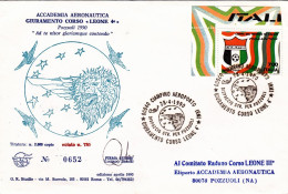 1990-dell'Accademia Aeronautica "giuramento Corso Leone IV" Dispaccio Volo Strao - Airmail