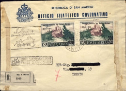 1951-San Marino Racc. Affrancata Due Posta Aerea L.300 Giornata Filatelica San M - FDC