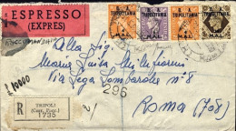 1950-Tripolitania Occupazione Inglese B.A. Cat.Sassone Euro 1850, Lettera Raccom - Tripolitaine