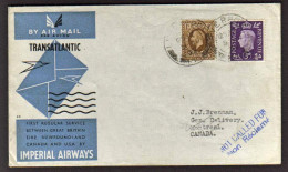 1939-Gran Bretagna Affr. 1sh.GiorgioV+3d.Giorgio VI (due Re!) I Servizio Aereo T - Storia Postale