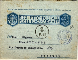 1943-biglietto Postale Per Le Forze Armate Spedito Da Marò Scritturale Della X F - Marcophilie