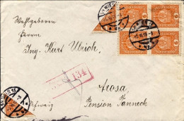 1918-Autriche Osterreich Austria Lettera Diretta In Svizzera Affr. Con Quartina  - Other & Unclassified