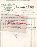 87- LIMOGES - FACTURE LEMASSON FRERES-EXPLOITAION FORESTIERE-SCIERIE RABOTERIE-143 FAUBLOURG PARIS-ROUVEROUX-1943 - Artigianato
