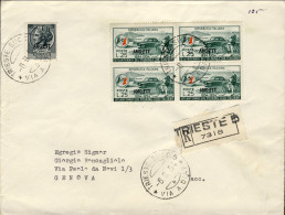 1954-Trieste A Lettera Raccomandata In Perfetta Tariffa Per L.105 Affr. L.5 Sira - Storia Postale