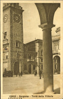 1929-cartolina Bergamo Torre Della Vittoria Viaggiata,francobollo Asportato - Bergamo