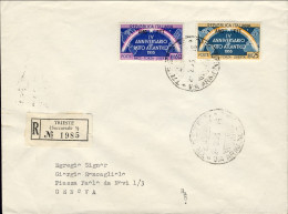 1953-Trieste A Busta Raccomandata Affr. S.2v."IV Anniversario Del Patto Atlantic - Poststempel