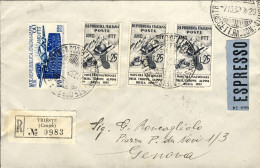 1952-Trieste A Lettera Racc.espresso In Perfetta Tariffa Per Lire 135 Affr. L.60 - Poststempel
